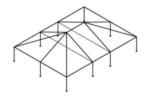 30'Wx40'Lx14'6"H white frame tent canopy